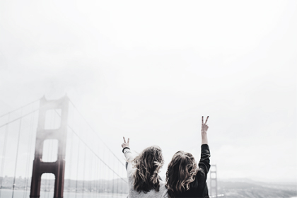Two womans in the city