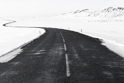 A road in the snow